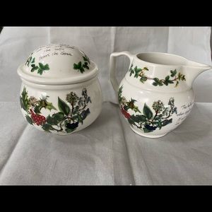 Portmeirion Holly & Ivy Creamer & Sugar Bowl